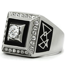 Load image into Gallery viewer, Rings for Men Silver Stainless Steel TK493 with AAA Grade Cubic Zirconia in Clear
