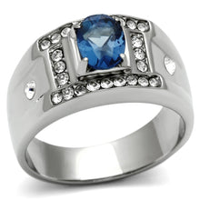 Load image into Gallery viewer, Rings for Men Silver Stainless Steel TK497 with Glass in Montana
