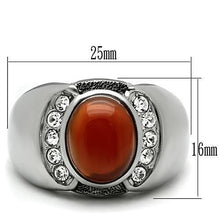 Load image into Gallery viewer, Rings for Men Silver Stainless Steel TK499 with Semi-Precious Onyx in Siam
