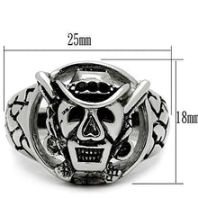 Load image into Gallery viewer, Rings for Men Silver Stainless Steel TK502 with Top Grade Crystal in Jet
