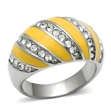 Load image into Gallery viewer, Rings for Women Silver Stainless Steel TK506 with Top Grade Crystal in Clear
