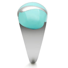 Load image into Gallery viewer, Rings for Women Silver Stainless Steel TK509 with Epoxy in Turquoise

