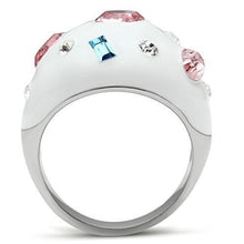 Load image into Gallery viewer, Rings for Women Silver Stainless Steel TK512 with Top Grade Crystal in Multi Color
