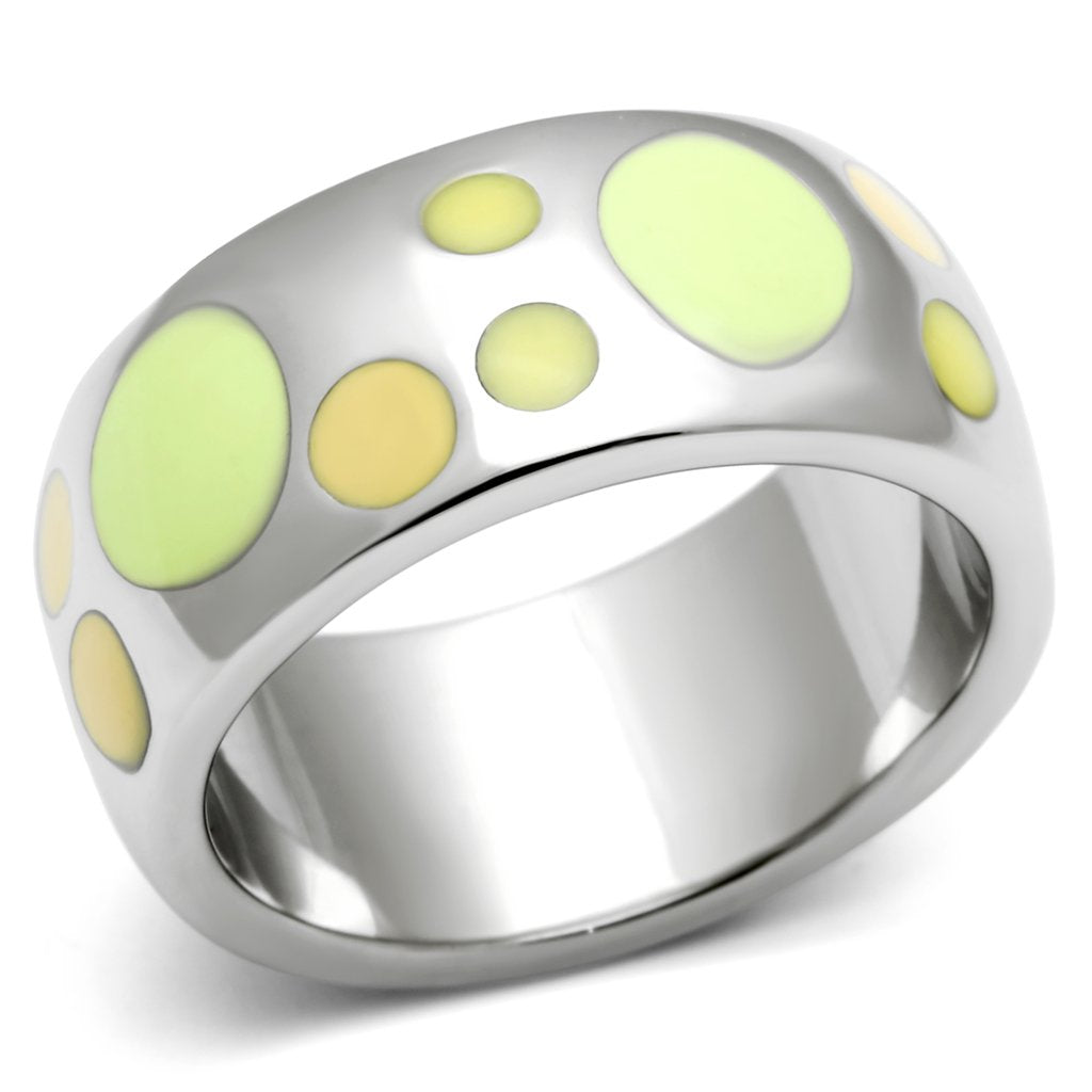 Rings for Women Silver Stainless Steel TK513 with Epoxy in Multi Color