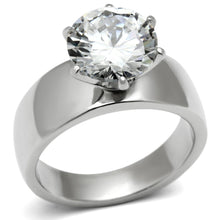 Load image into Gallery viewer, Silver Rings for Women Stainless Steel TK520 with AAA Grade Cubic Zirconia in Clear
