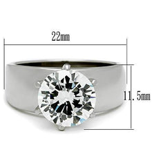 Load image into Gallery viewer, Rings for Women Silver Stainless Steel TK520 with AAA Grade Cubic Zirconia in Clear
