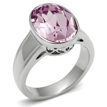 Load image into Gallery viewer, Silver Rings for Women Stainless Steel TK522 with Top Grade Crystal in Light Amethyst

