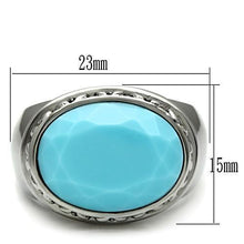 Load image into Gallery viewer, Rings for Women Silver Stainless Steel TK525 with Glass in Sea Blue
