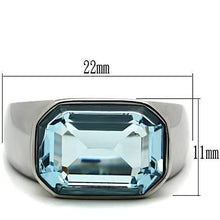 Load image into Gallery viewer, Rings for Women Silver Stainless Steel TK527 with Top Grade Crystal in Sea Blue
