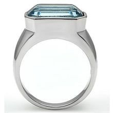 Load image into Gallery viewer, Rings for Women Silver Stainless Steel TK527 with Top Grade Crystal in Sea Blue
