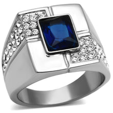 Load image into Gallery viewer, Rings for Men Silver Stainless Steel TK587 with Glass in Montana
