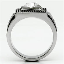 Load image into Gallery viewer, Rings for Men Silver Stainless Steel TK589 with Top Grade Crystal in Clear
