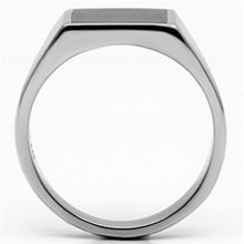 Load image into Gallery viewer, Rings for Men Silver Stainless Steel TK594 with Epoxy in Jet
