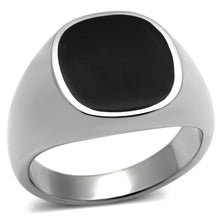 Load image into Gallery viewer, Rings for Men Silver Stainless Steel TK595 with Epoxy in Jet
