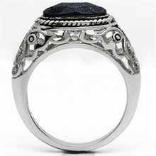 Load image into Gallery viewer, Rings for Men Silver Stainless Steel TK599 with Blue Sand in Montana
