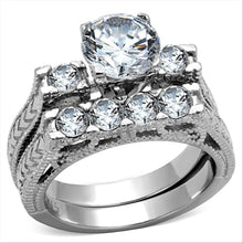 Load image into Gallery viewer, Rings for Women Silver Stainless Steel TK5X019 with AAA Grade Cubic Zirconia in Clear
