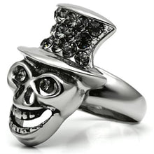 Load image into Gallery viewer, Rings for Women Silver Stainless Steel TK605 with Top Grade Crystal in Black Diamond
