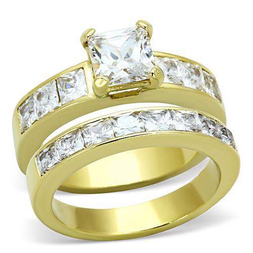 Gold Rings for Women Stainless Steel TK61206G with AAA Grade Cubic Zirconia in Clear