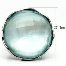 Load image into Gallery viewer, Rings for Women Silver Stainless Steel TK637 with Glass in Sea Blue
