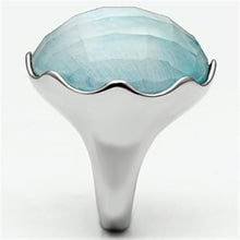 Load image into Gallery viewer, Rings for Women Silver Stainless Steel TK637 with Glass in Sea Blue
