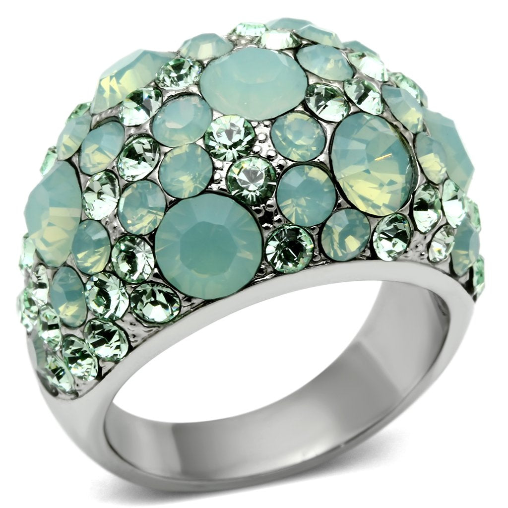 Rings for Women Silver Stainless Steel TK641 with Top Grade Crystal in Multi Color