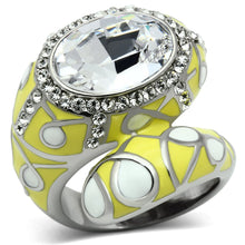 Load image into Gallery viewer, Rings for Women Silver Stainless Steel TK643 with Top Grade Crystal in Clear
