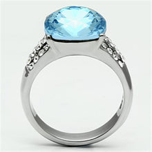 Load image into Gallery viewer, Rings for Women Silver Stainless Steel TK647 with Top Grade Crystal in Sea Blue
