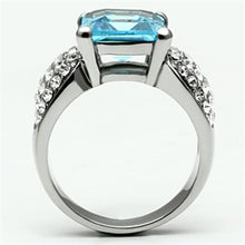 Load image into Gallery viewer, Rings for Women Silver Stainless Steel TK648 with Top Grade Crystal in Sea Blue

