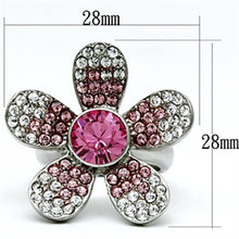 Load image into Gallery viewer, Silver Rings for Women Stainless Steel TK654 with Top Grade Crystal in Rose
