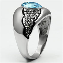 Load image into Gallery viewer, Silver Rings for Women Stainless Steel TK659 with Top Grade Crystal in Sea Blue
