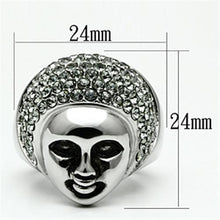 Load image into Gallery viewer, Rings for Women Silver Stainless Steel TK668 with Top Grade Crystal in Black Diamond
