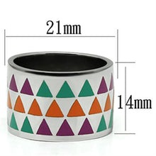 Load image into Gallery viewer, Rings for Women Silver Stainless Steel TK675 with Epoxy in Multi Color
