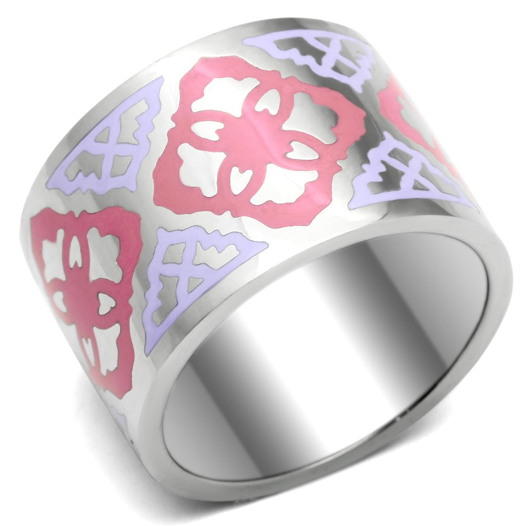 Rings for Women Silver Stainless Steel TK676 with Epoxy in Multi Color