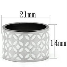 Load image into Gallery viewer, Rings for Women Silver Stainless Steel TK677 with Epoxy in White
