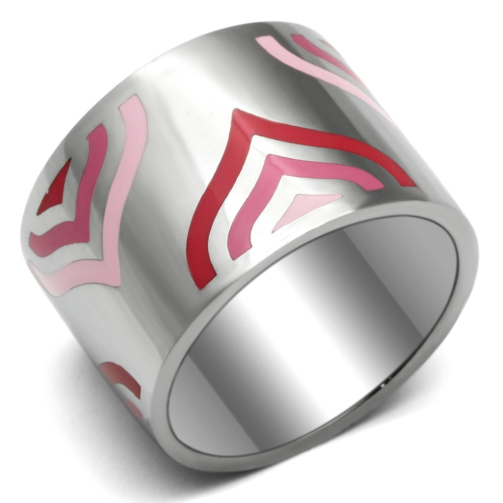 Rings for Women Silver Stainless Steel TK678 with Epoxy in Multi Color