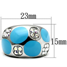 Load image into Gallery viewer, Rings for Women Silver Stainless Steel TK687 with Top Grade Crystal in Aurora Borealis (Rainbow Effect)
