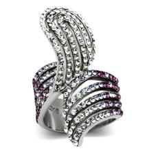 Load image into Gallery viewer, Rings for Women Silver Stainless Steel TK691 with Top Grade Crystal in Multi Color
