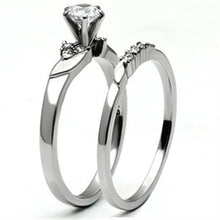 Load image into Gallery viewer, Rings for Women Silver Stainless Steel TK694 with AAA Grade Cubic Zirconia in Clear
