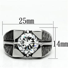 Load image into Gallery viewer, Rings for Men Silver Stainless Steel TK701 with AAA Grade Cubic Zirconia in Clear
