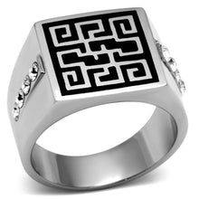 Load image into Gallery viewer, Rings for Men Silver Stainless Steel TK703 with Top Grade Crystal in Clear
