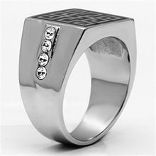 Load image into Gallery viewer, Rings for Men Silver Stainless Steel TK703 with Top Grade Crystal in Clear
