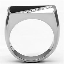 Load image into Gallery viewer, Rings for Men Silver Stainless Steel TK704 with Top Grade Crystal in Clear
