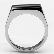 Load image into Gallery viewer, Rings for Men Silver Stainless Steel TK705 with Epoxy in Jet
