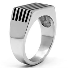 Load image into Gallery viewer, Rings for Men Silver Stainless Steel TK705 with Epoxy in Jet
