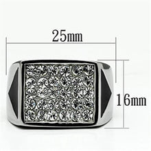 Load image into Gallery viewer, Rings for Men Silver Stainless Steel TK707 with Top Grade Crystal in Clear
