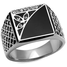 Load image into Gallery viewer, Rings for Men Silver Stainless Steel TK711 with Top Grade Crystal in Clear
