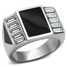 Load image into Gallery viewer, Rings for Men Silver Stainless Steel TK712 with Top Grade Crystal in Clear
