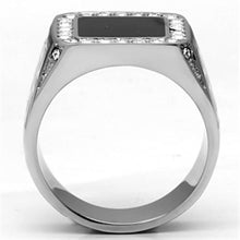 Load image into Gallery viewer, Rings for Men Silver Stainless Steel TK713 with Top Grade Crystal in Clear
