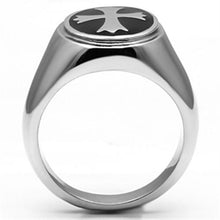 Load image into Gallery viewer, Rings for Men Silver Stainless Steel TK714 with Epoxy in Jet
