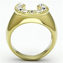 Load image into Gallery viewer, Gold Rings for Men Stainless Steel TK717 with Top Grade Crystal in Clear
